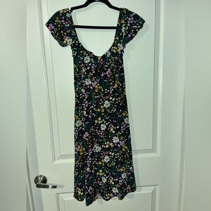 EUC Floral Black Dress Size Small